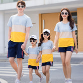 Family Matching Striped Summer Outfit Set – T-Shirt & Shorts for Kids & Parents | Lovana